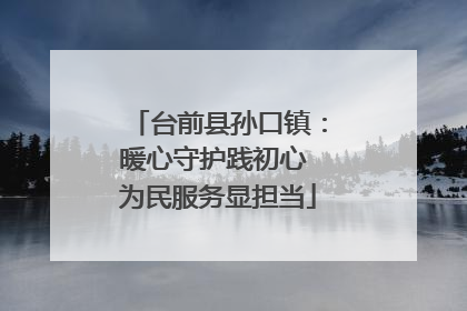 台前县孙口镇：暖心守护践初心 为民服务显担当