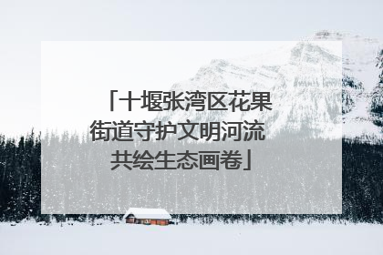 十堰张湾区花果街道守护文明河流 共绘生态画卷