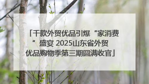 千款外贸优品引爆“家消费”盛宴 2025山东省外贸优品购物季第三期圆满收官