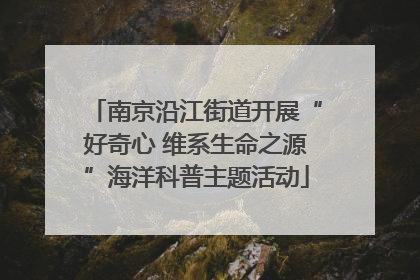 南京沿江街道开展“好奇心 维系生命之源”海洋科普主题活动