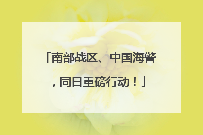 南部战区、中国海警，同日重磅行动！