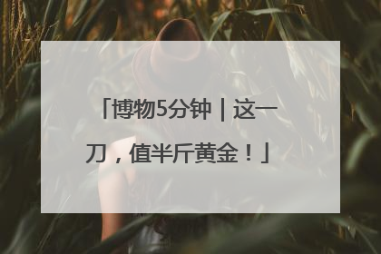 博物5分钟｜这一刀，值半斤黄金！