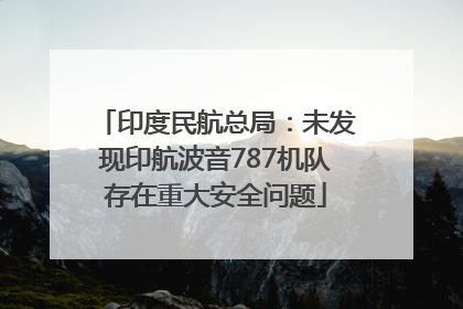 印度民航总局：未发现印航波音787机队存在重大安全问题