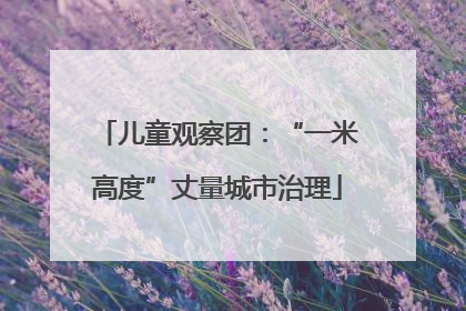 儿童观察团：“一米高度”丈量城市治理