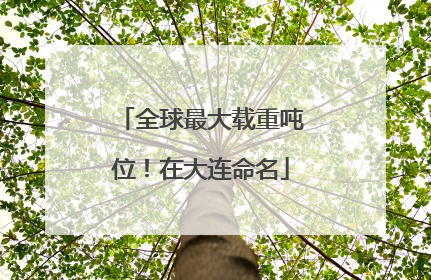 全球最大载重吨位！在大连命名