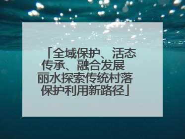 全域保护、活态传承、融合发展 丽水探索传统村落保护利用新路径