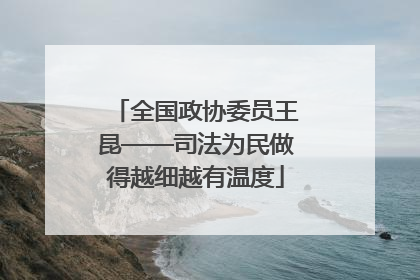 全国政协委员王昆——司法为民做得越细越有温度