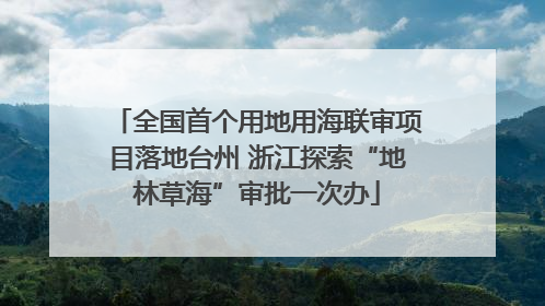 全国首个用地用海联审项目落地台州 浙江探索“地林草海”审批一次办