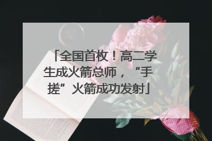 全国首枚！高二学生成火箭总师，“手搓”火箭成功发射