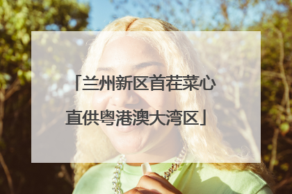 兰州新区首茬菜心直供粤港澳大湾区