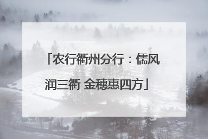 农行衢州分行：儒风润三衢 金穗惠四方