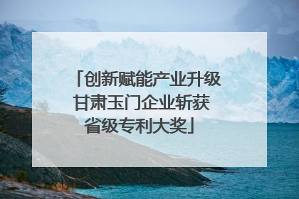 创新赋能产业升级 甘肃玉门企业斩获省级专利大奖