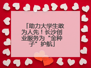 助力大学生敢为人先！长沙创业服务为“金种子”护航