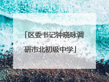 区委书记钟晓咏调研市北初级中学