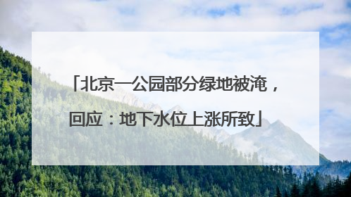 北京一公园部分绿地被淹，回应：地下水位上涨所致