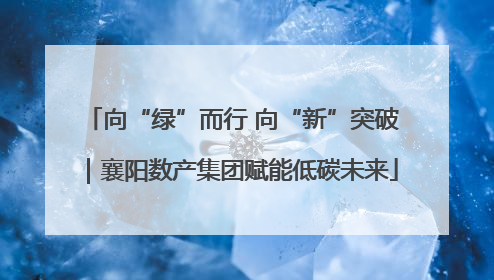 向“绿”而行 向“新”突破｜襄阳数产集团赋能低碳未来