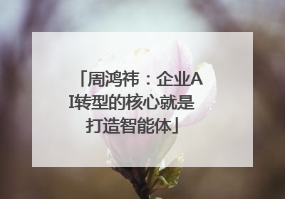 周鸿祎：企业AI转型的核心就是打造智能体