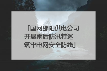 国网邵阳供电公司开展雨后防汛特巡 筑牢电网安全防线