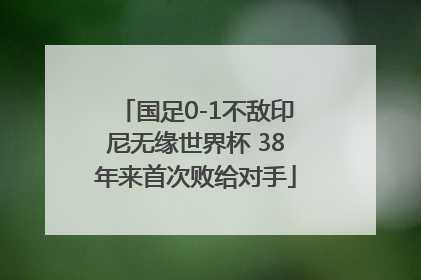 国足0-1不敌印尼无缘世界杯 38年来首次败给对手