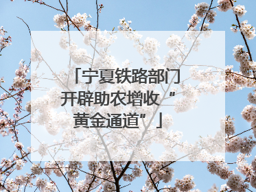宁夏铁路部门开辟助农增收“黄金通道”