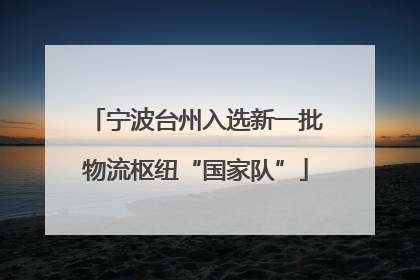 宁波台州入选新一批物流枢纽“国家队”