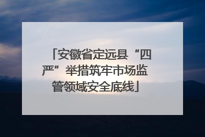 安徽省定远县“四严”举措筑牢市场监管领域安全底线