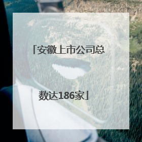 安徽上市公司总数达186家