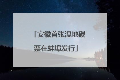 安徽首张湿地碳票在蚌埠发行