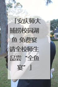 安庆师大捕捞校园湖鱼 免费宴请全校师生品尝“全鱼宴”