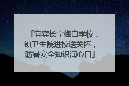 宜宾长宁梅白学校：镇卫生院进校送关怀，防暑安全知识润心田