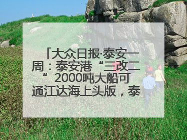 大众日报·泰安一周：泰安港“三改二”2000吨大船可通江达海上头版，泰安房产服务改革经验全省推广