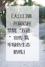 大江口镇：开展秸秆禁烧“五进”宣传 筑牢绿色生态防线