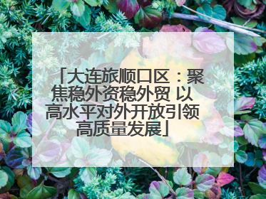 大连旅顺口区：聚焦稳外资稳外贸 以高水平对外开放引领高质量发展