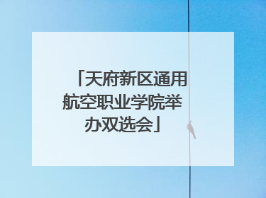 天府新区通用航空职业学院举办双选会