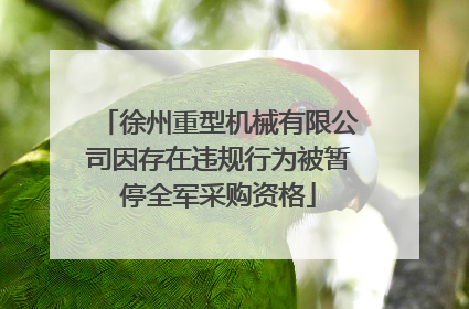 徐州重型机械有限公司因存在违规行为被暂停全军采购资格