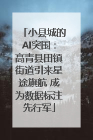 小县城的AI突围：高青县田镇街道引来星途旗航 成为数据标注先行军