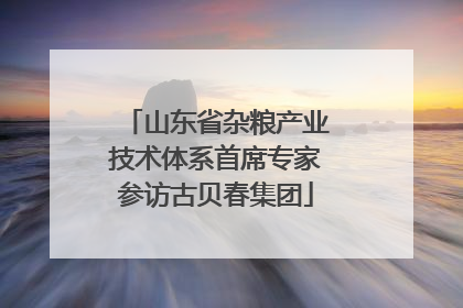山东省杂粮产业技术体系首席专家参访古贝春集团