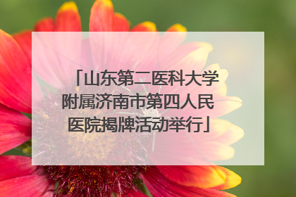山东第二医科大学附属济南市第四人民医院揭牌活动举行
