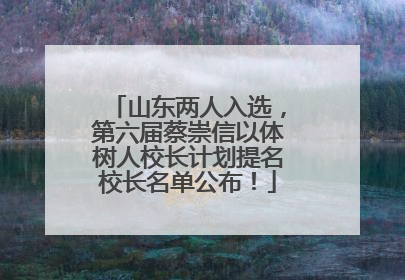 山东两人入选，第六届蔡崇信以体树人校长计划提名校长名单公布！