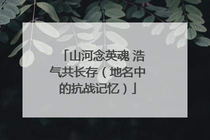 山河念英魂 浩气共长存（地名中的抗战记忆）