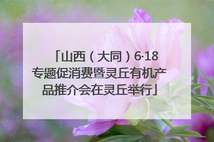 山西（大同）6·18专题促消费暨灵丘有机产品推介会在灵丘举行