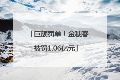 巨额罚单！金穗春被罚1.06亿元