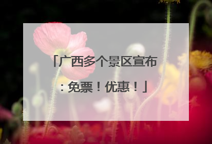 广西多个景区宣布：免票！优惠！