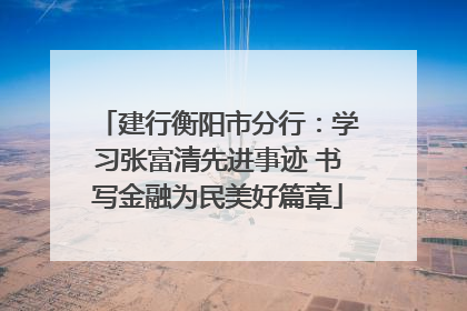 建行衡阳市分行：学习张富清先进事迹 书写金融为民美好篇章