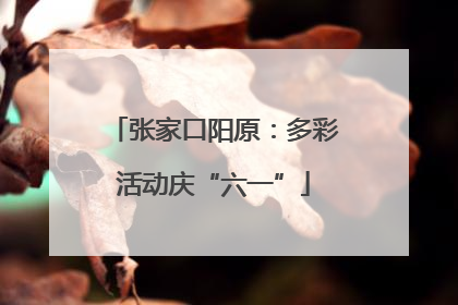 张家口阳原：多彩活动庆“六一”