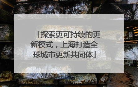 探索更可持续的更新模式，上海打造全球城市更新共同体