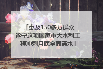 惠及150多万群众 遂宁这项国家重大水利工程冲刺月底全面通水