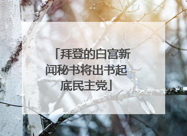 拜登的白宫新闻秘书将出书起底民主党