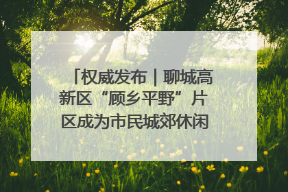 权威发布｜聊城高新区“顾乡平野”片区成为市民城郊休闲全新目的地