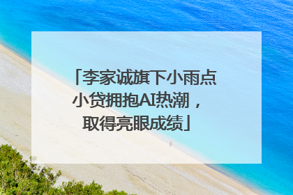李家诚旗下小雨点小贷拥抱AI热潮，取得亮眼成绩